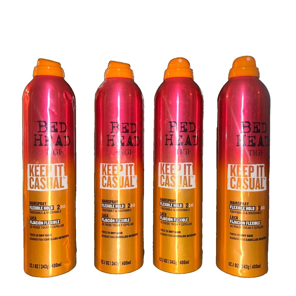 Bed Head TIGI Keep It Casual Hairspray Flexible Hold 12.1 oz x 4pk No Caps NEW